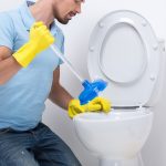 slow draining toilet plunger
