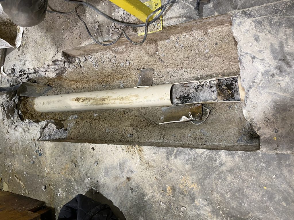 Blocked and damaged drain pipe