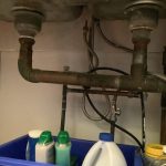 Damaged kitchen sink drain line