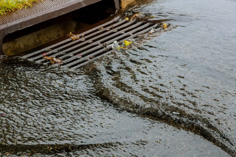 water build up in city sewer